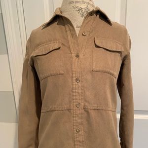 Kate Hill Faux Suede Button Up Shirt